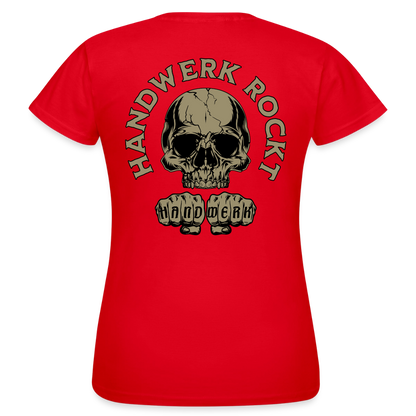 Frauen T-Shirt "Handwerk-Rockt" (beidseitig bedruckt) Rot Frauen T-Shirt {{ color }}