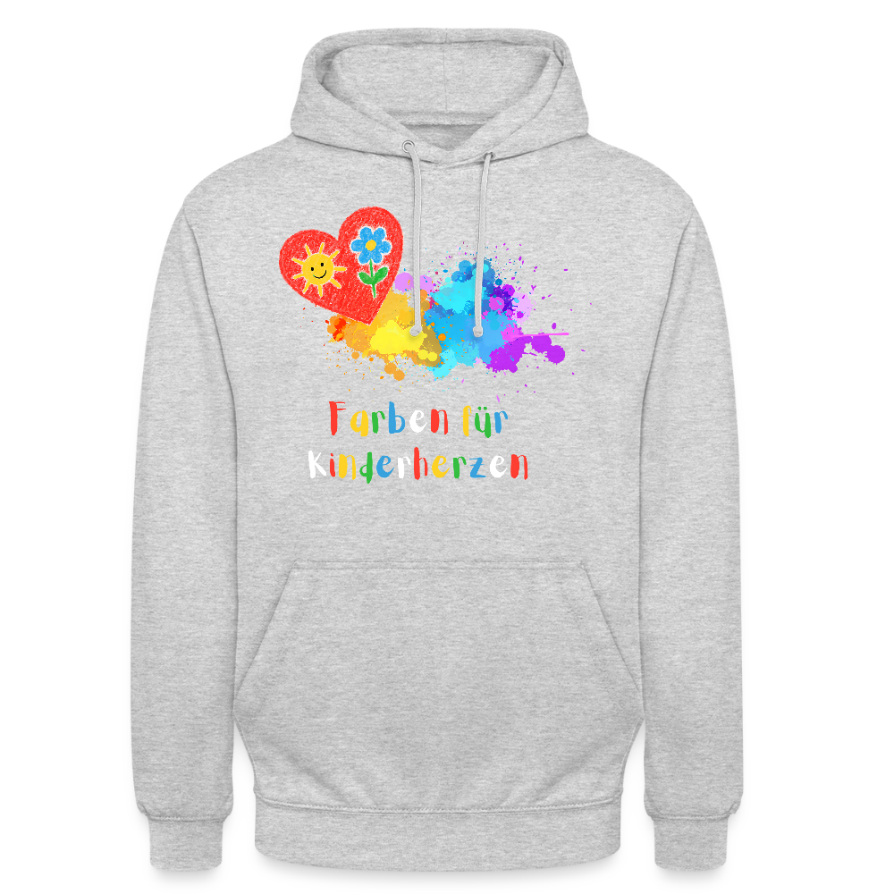 Unisex Hoodie "Kinderherzen" Hellgrau meliert Unisex Hoodie