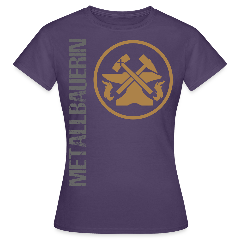 Frauen T-Shirt "Metallbauerin" Dunkellila Frauen T-Shirt