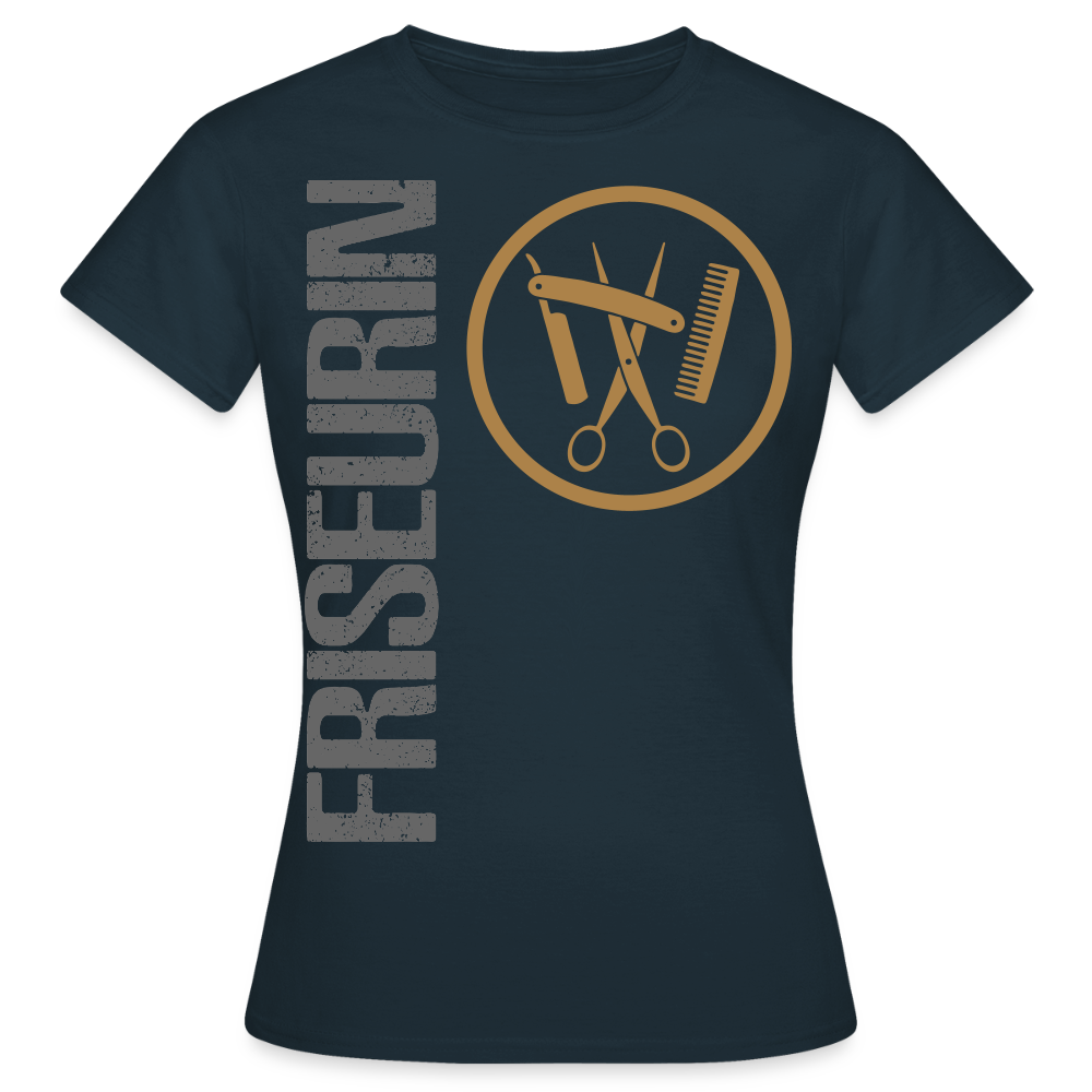 Frauen T-Shirt "Friseurin" Navy Frauen T-Shirt
