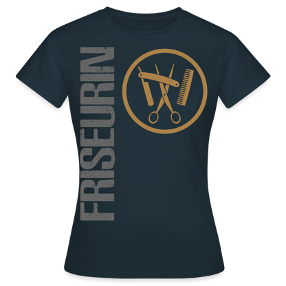 Frauen T-Shirt "Friseurin" Navy Frauen T-Shirt