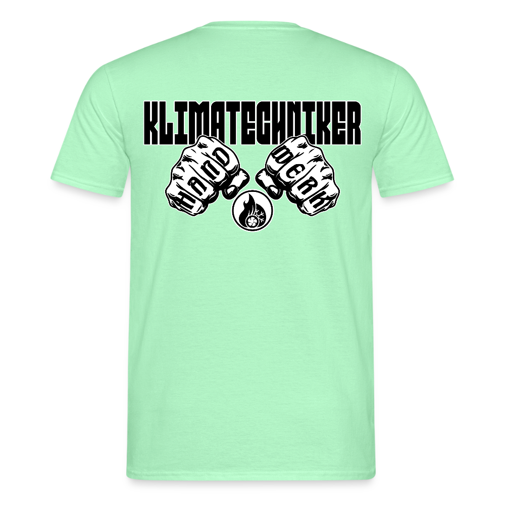 Unisex T-Shirt "Klimatechniker" (beidseitig bedruckt) Mintgrün Männer T-Shirt