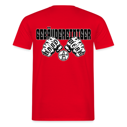 Unisex T-Shirt "Gebäudereiniger" (beidseitig bedruckt) Rot Männer T-Shirt