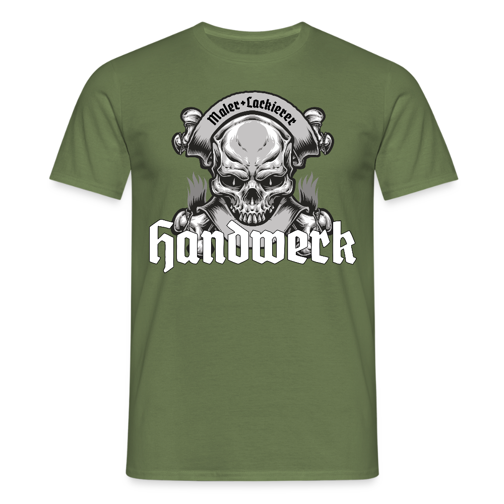 Unisex T-Shirt "Skull-Maler/Lackierer" Militärgrün Männer T-Shirt