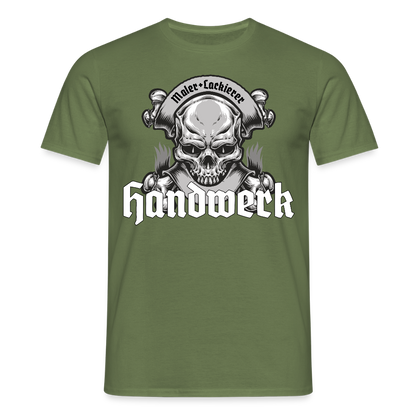 Unisex T-Shirt "Skull-Maler/Lackierer" Militärgrün Männer T-Shirt
