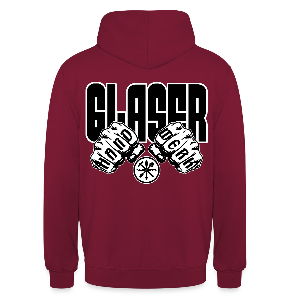 Unisex Hoodie "Glaser" (beidseitig bedruckt) Bordeaux Unisex Hoodie