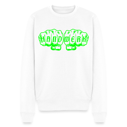 Unisex Premium Pullover "Steinmetz" neongrün Weiß Männer Premium Pullover