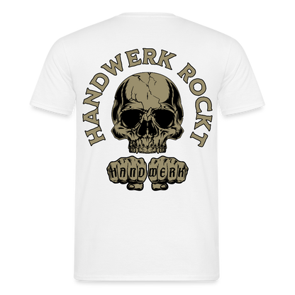 Unisex T-Shirt "Handwerk-Rockt" (beidseitig bedruckt) - Weiß