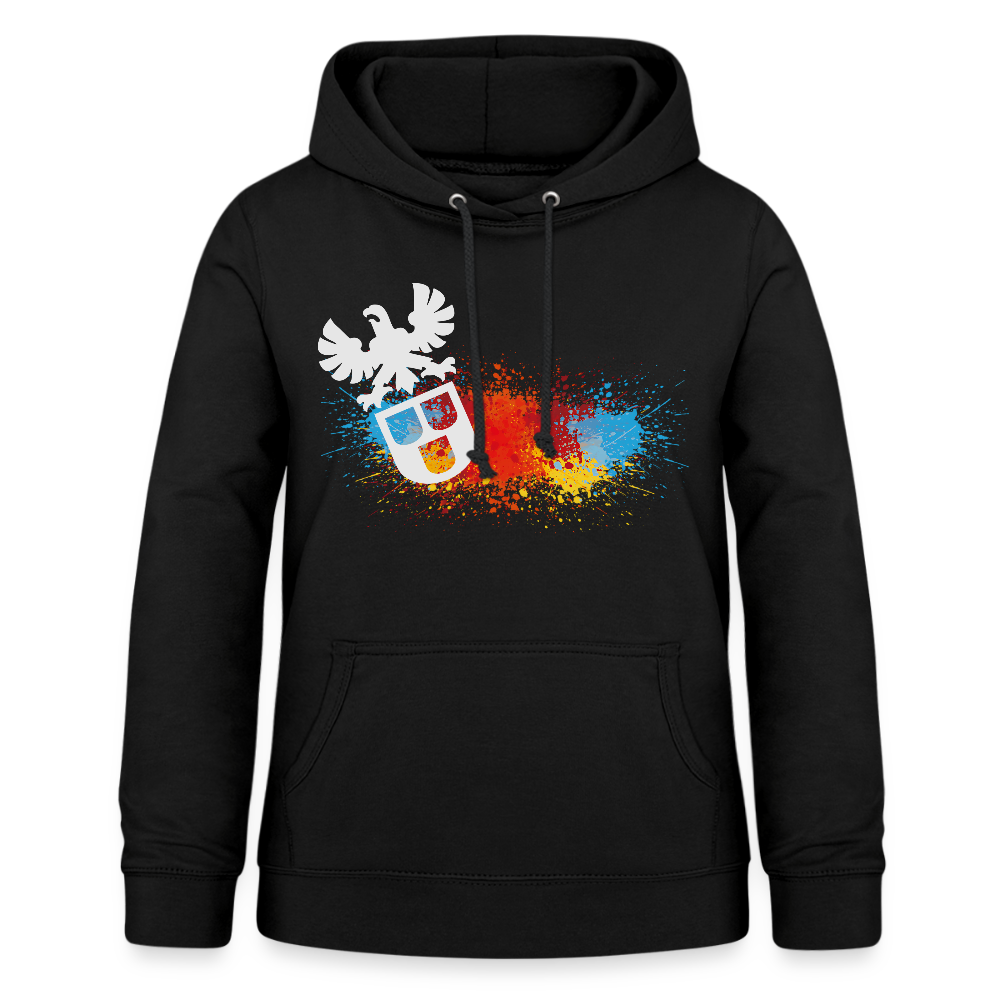 Frauen Hoodie "Maler-Splash" Schwarz Frauen Hoodie