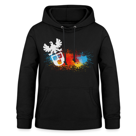 Frauen Hoodie "Maler-Splash" Schwarz Frauen Hoodie