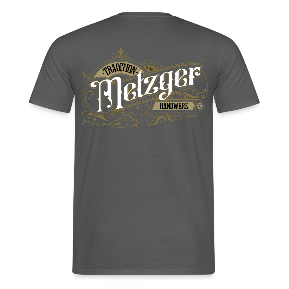 Unisex T-Shirt "Metzger" Nostalgie Handwerk Anthrazit Männer T-Shirt