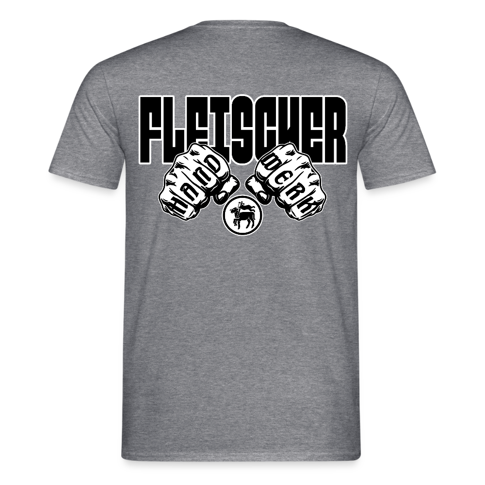 Unisex T-Shirt "Fleischer" (beidseitig bedruckt) Graphit meliert Männer T-Shirt