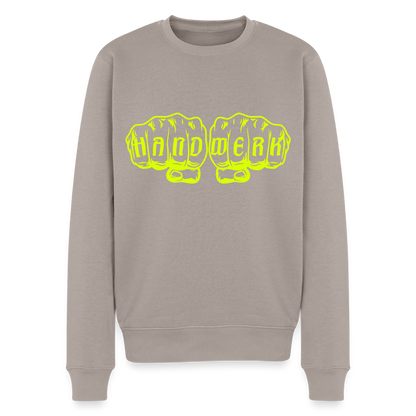 Unisex Premium Pullover "Klimatechniker" neongelb Taupe Männer Premium Pullover