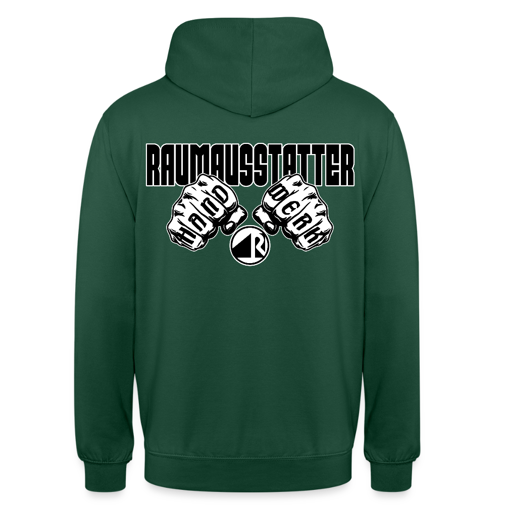 Unisex Hoodie "Raumausstatter" (beidseitig bedruckt) Flaschengrün Unisex Hoodie