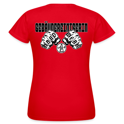 Frauen T-Shirt "Gebäudereinigerin" (beidseitig bedruckt) - Rot