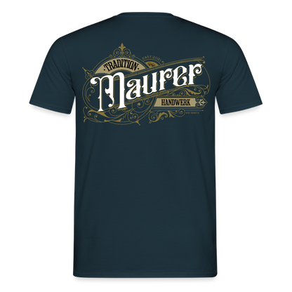 Unisex T-Shirt "Maurer" Nostalgie Handwerk Navy Männer T-Shirt