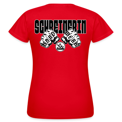 Frauen T-Shirt "Schreinerin" (beidseitig bedruckt) Rot Frauen T-Shirt
