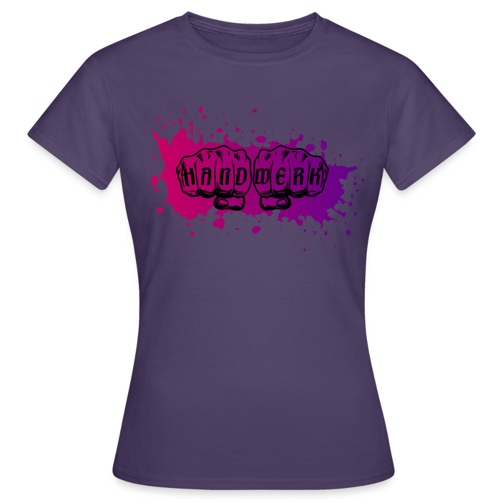 Frauen T-Shirt "Splash-Violett" Dunkellila Frauen T-Shirt