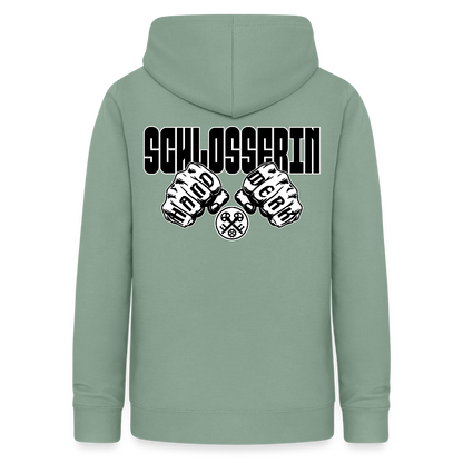 Frauen Hoodie "Schlosserin" (beidseitig beruckt) Graugrün Frauen Hoodie