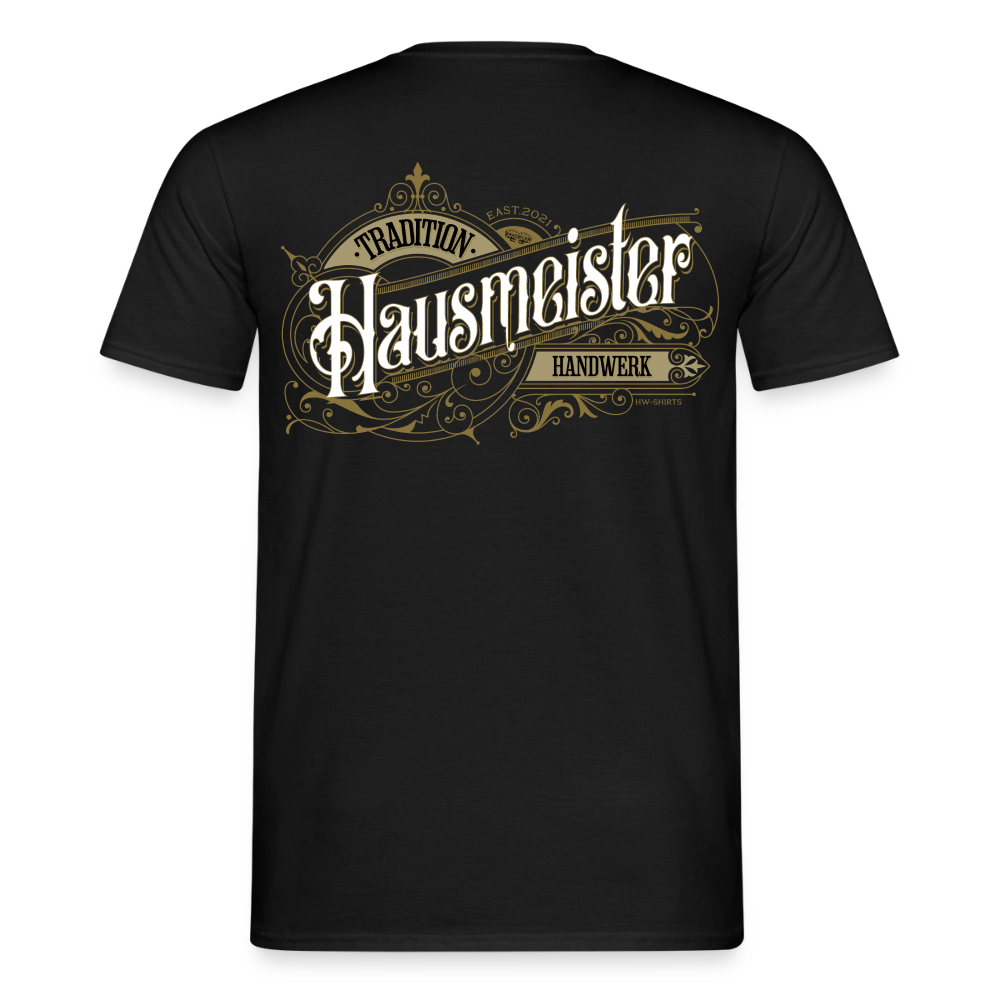 Unisex T-Shirt "Hausmeister"-Nostalgie von Spreadconnect, Männer T-Shirt mit nostalgischem Hausmeister-Print, Baumwollmaterial