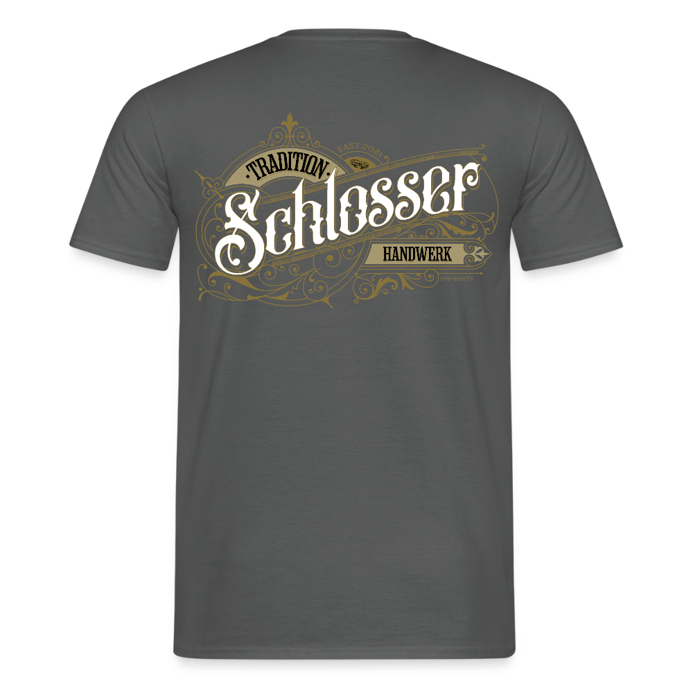 Unisex T-Shirt "Schlosser" Nostalgie Handwerk Anthrazit Männer T-Shirt