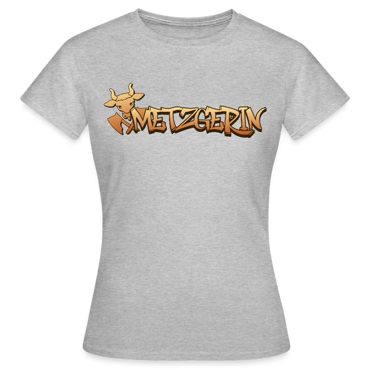 Frauen T-Shirt "Metzgerin" Grau meliert Frauen T-Shirt
