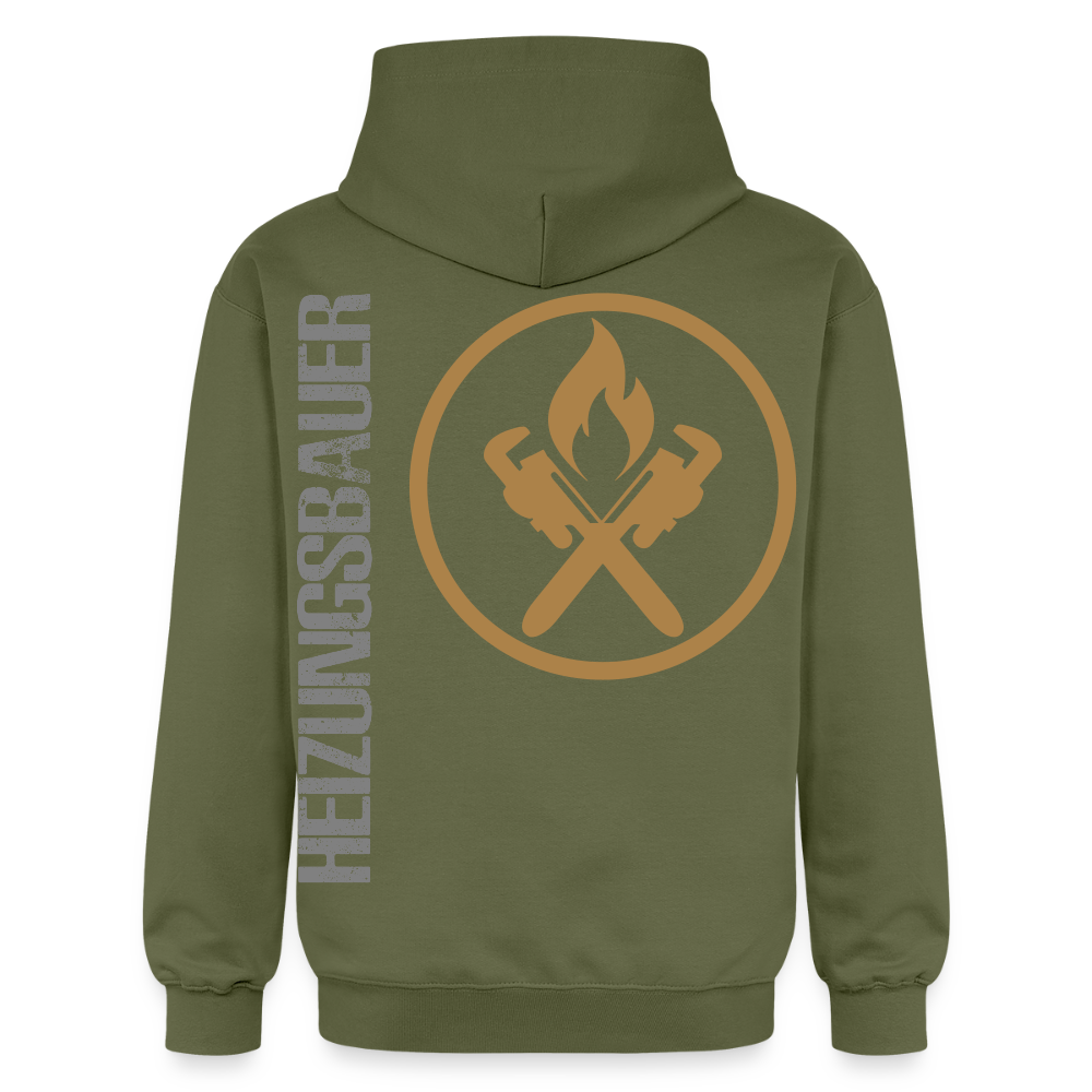 Gildan Unisex Softstyle® "Heizungsbauer" Militärgrün Gildan Unisex Softstyle® Midweight Hoodie
