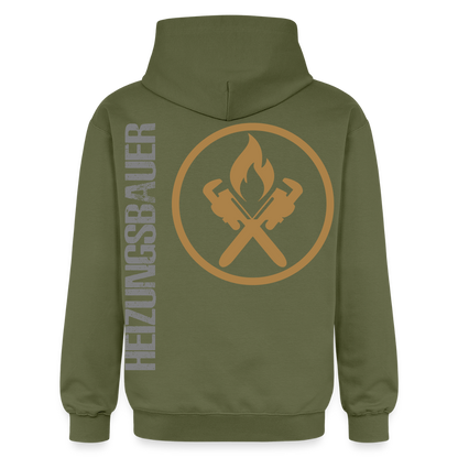 Gildan Unisex Softstyle® "Heizungsbauer" Militärgrün Gildan Unisex Softstyle® Midweight Hoodie