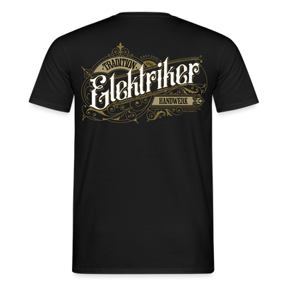 Unisex T-Shirt "Elektriker" Nostalgie Handwerk Schwarz Männer T-Shirt