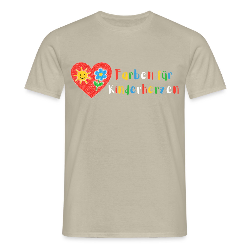 Unisex T-Shirt "Farben für Kinderherzen" Sandbeige Männer T-Shirt