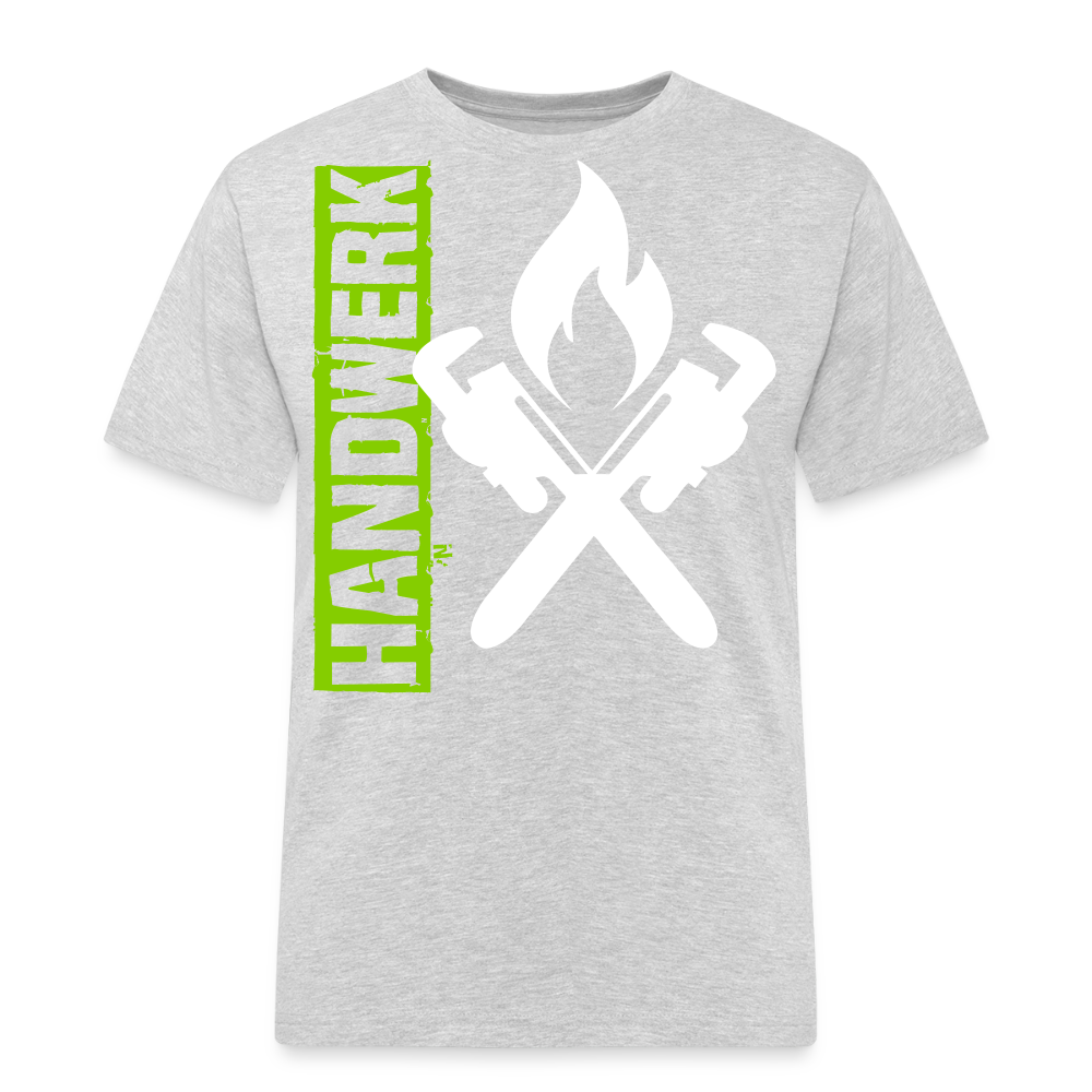 Unisex Workwear T-Shirt "Heizungsbauer" Grau meliert Männer Workwear T-Shirt