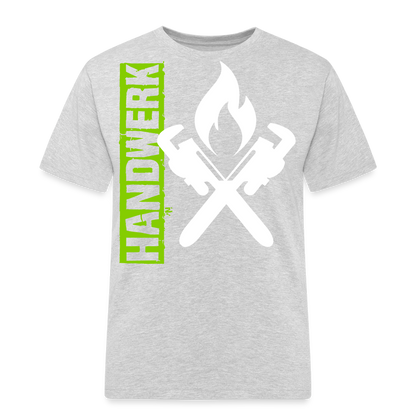 Unisex Workwear T-Shirt "Heizungsbauer" Grau meliert Männer Workwear T-Shirt