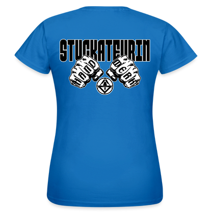 Frauen T-Shirt "Stuckateurin" (beidseitig bedruckt) Royalblau Frauen T-Shirt