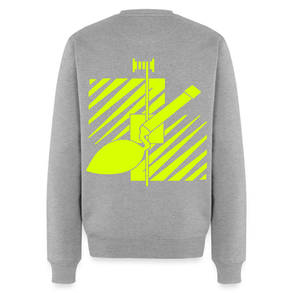 Unisex Premium Pullover "Fliesenleger" neongelb Grau meliert Männer Premium Pullover