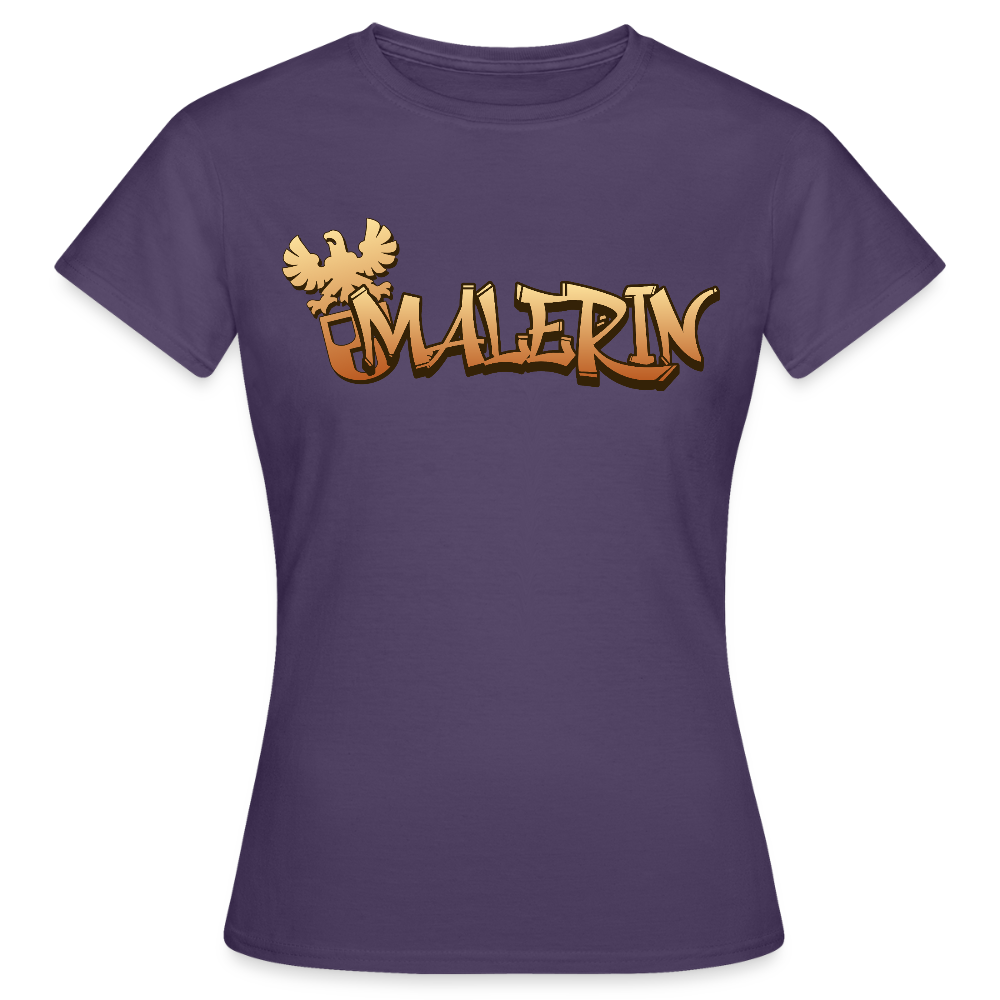 Frauen T-Shirt "Malerin" Dunkellila Frauen T-Shirt