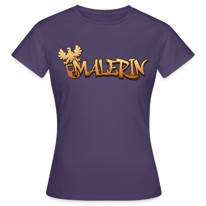 Frauen T-Shirt "Malerin" Dunkellila Frauen T-Shirt