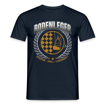 Unisex Tradition Bodenleger T-Shirt von Spreadconnect, schwarzes Baumwollshirt mit traditionellem Design, kurze Ärmel und Rundhalsausschnitt.