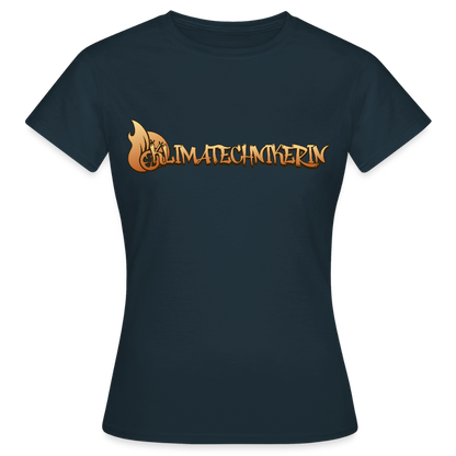 Frauen T-Shirt "Klimatechnikerin" Navy Frauen T-Shirt