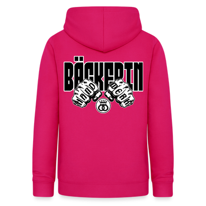 Frauen Hoodie "Bäckerin" (beidseitig beruckt) - dunkles Pink