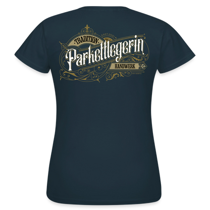 Niedliches Frauen T-Shirt "Parkettlegerin"-Nostalgie von Spreadconnect, mit vintage Design und weichem Stoff.