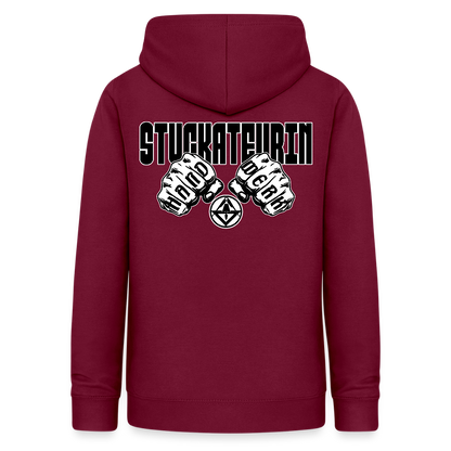 Frauen Hoodie "Stuckateurin" (beidseitig beruckt) Bordeaux Frauen Hoodie