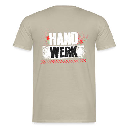 Unisex T-Shirt "Handwerk" (hinten bedruckt) Sandbeige Männer T-Shirt