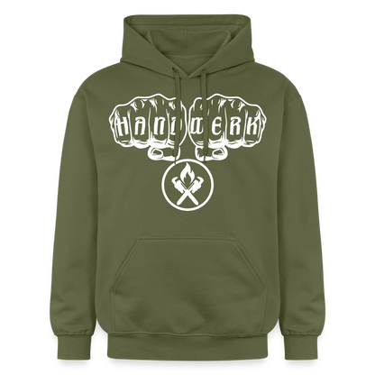 Gildan Unisex Softstyle® "Heizungsbauer" Militärgrün Gildan Unisex Softstyle® Midweight Hoodie