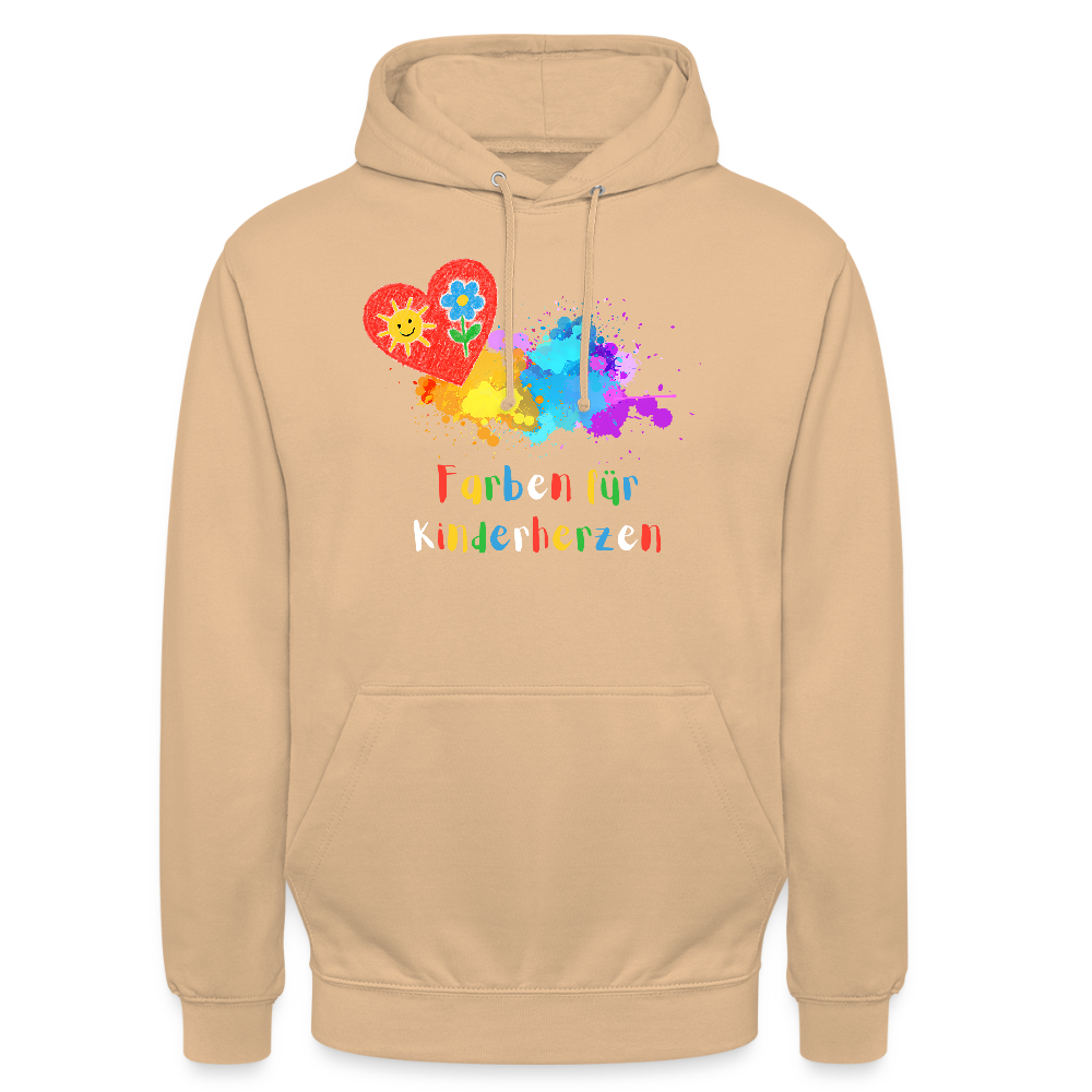Unisex Hoodie "Farben für Kinderherzen" Pfirsich Unisex Hoodie