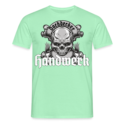 Unisex T-Shirt "Skull-Dachdecker" Mintgrün Männer T-Shirt