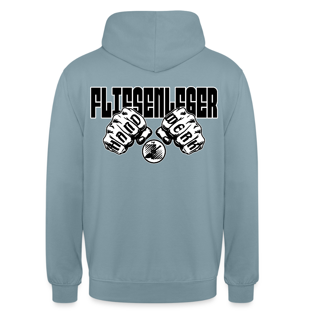 Unisex Hoodie "Fliesenleger" (beidseitig bedruckt) Nebelblau Unisex Hoodie