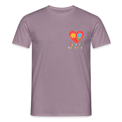 Unisex T-Shirt "Farben für Kinderherzen" (beidseitig bedruckt) Lilagrau Männer T-Shirt