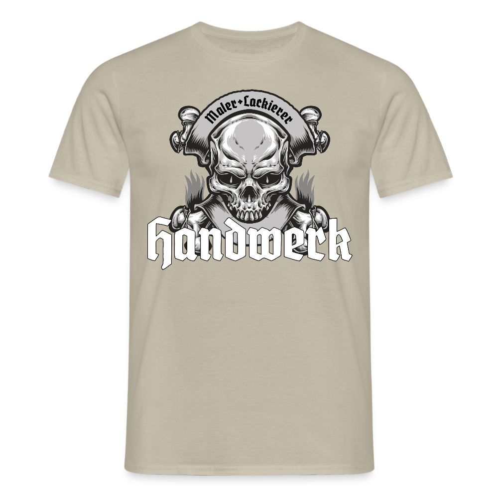 Unisex T-Shirt "Skull-Maler/Lackierer" Sandbeige Männer T-Shirt