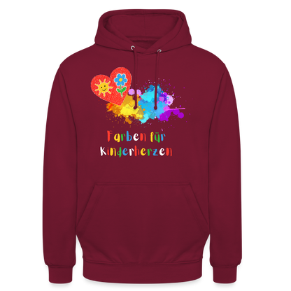Unisex Hoodie "Kinderherzen" Bordeaux Unisex Hoodie