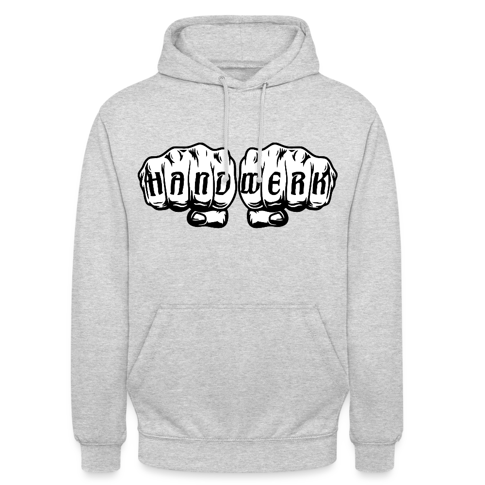 Unisex Hoodie "Handwerk" Hellgrau meliert Unisex Hoodie